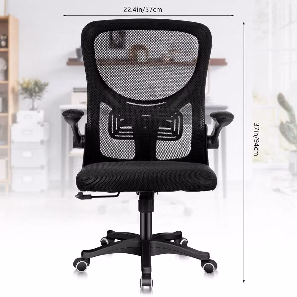 Kelvenix Black Fabric Massage Office Chair with 2-Point Massage and Swivel Function – 2