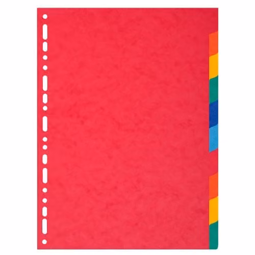 Exacompta Nature Future Multi-Coloured 10-Part Dividers for A4 Documents, 225gsm FSC-Certified Pressboard