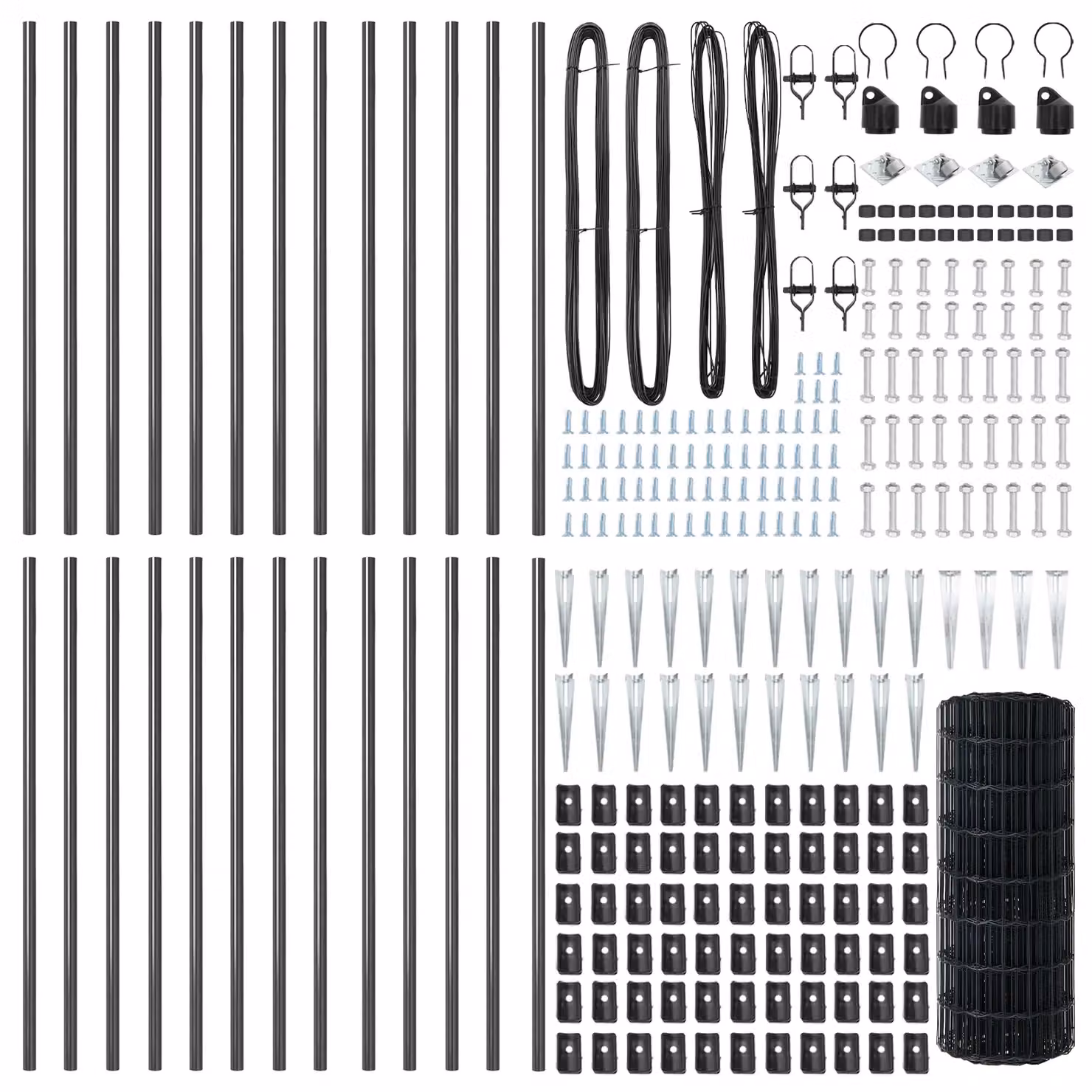 Berkfield Home Euro Fence with 13 Spike Posts, Galvanised Steel, Grey and Silver, W: 50 m, H: 0.4 m – 3