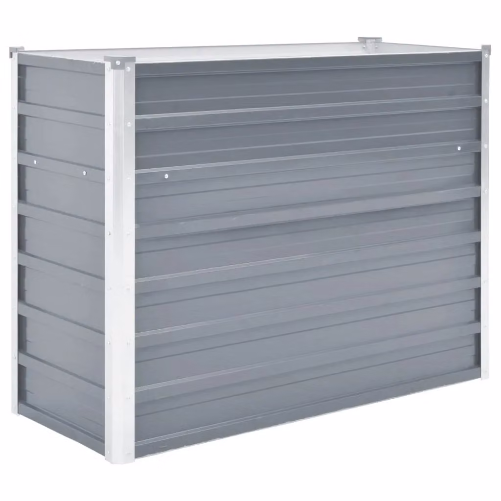 Berkfield Home Garden Grey Galvanised Steel Raised Bed W/D/H: 100 x 40 x 77 cm – 2