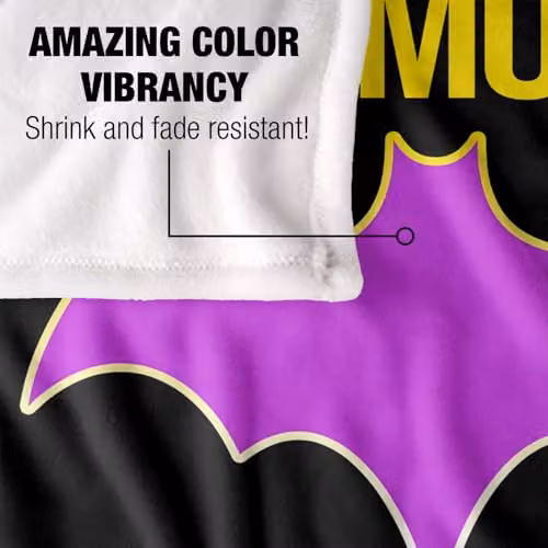 Warner Bros. Batgirl Brave As Batgirl Super Soft Silky Touch Fleece Throw Blanket, Multicolour, W: 152 cm, D: 127 cm – 3