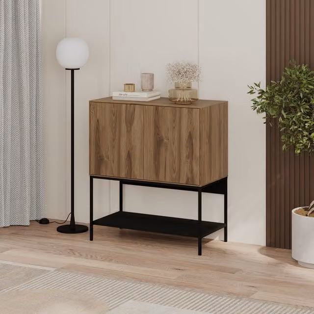 Decortie Amira Modern Sideboard Storage Cabinet in Dark Brown, Width: 80 cm – 1