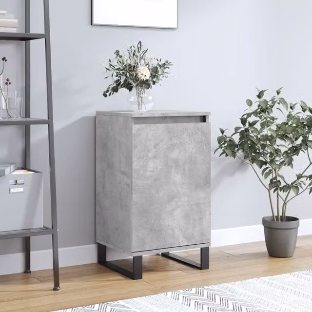 Berkfield Home Modern Sideboard in Concrete Grey and White, W/D/H: 40 x 35 x 70 cm – 1