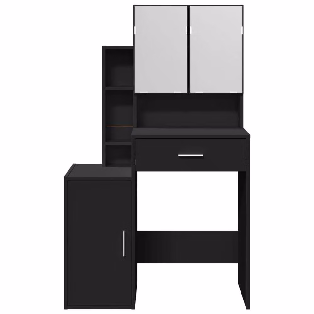 Berkfield Home Dressing Table with Cabinet in Black, W/D/H: 80 x 35 x 132 cm – 3
