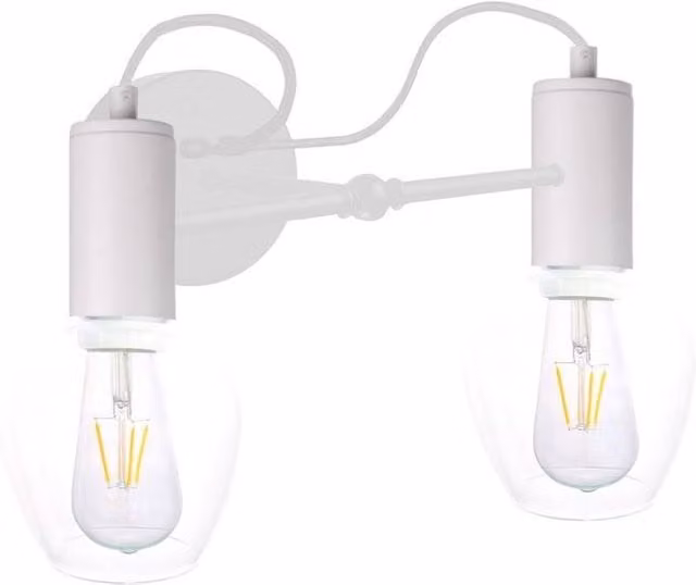 Netlighting Maya Wall Lamp White with 2x E27 Glass Shades, Diameter: 25 cm