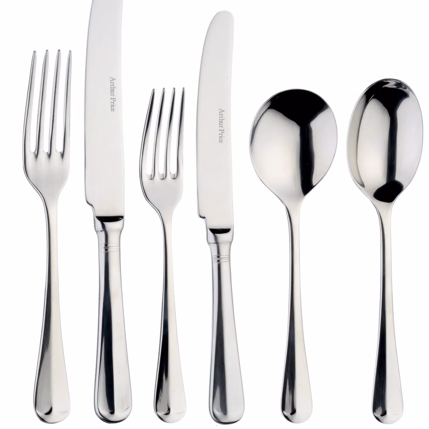 Arthur Price Rattail 44 Piece 6 Person Stainless Steel Cutlery Set in Silver with Case – 2