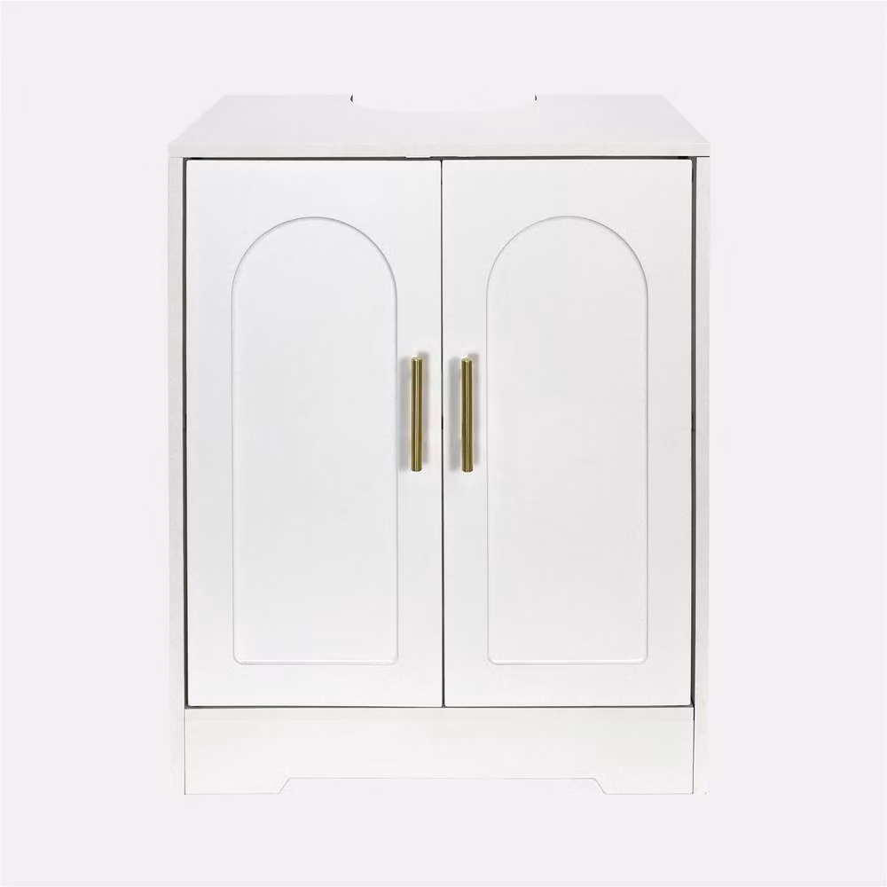 OHS Arch Undersink Bathroom Cabinet in White MDF with Hinged Doors – 2