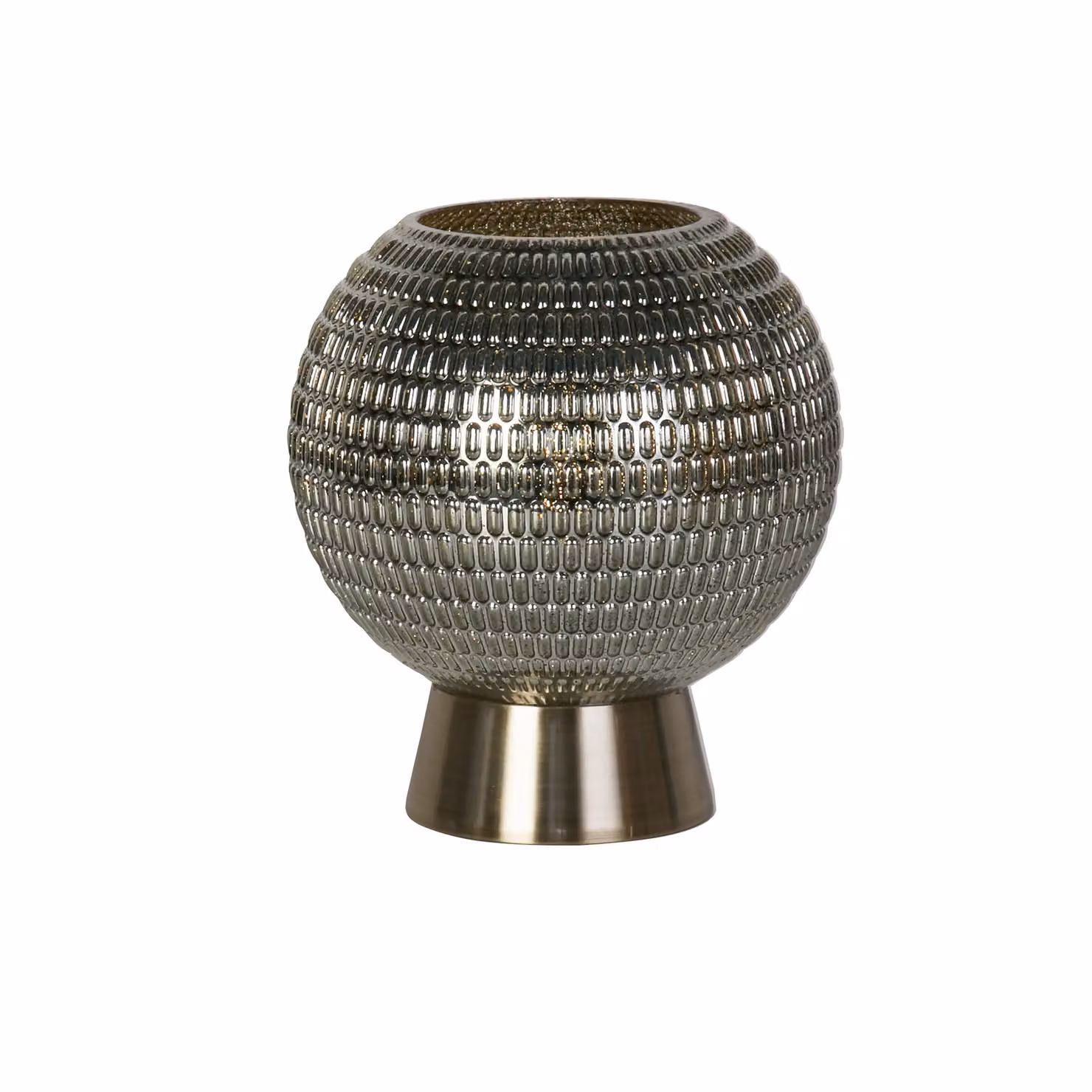 Lighting Collection Battery Powered Green Glass Table Lamp with Gold/Brass Accents – 2