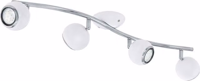 Loops White and Chrome 4-Spot Flush Ceiling Light with GU10 LED Bulbs