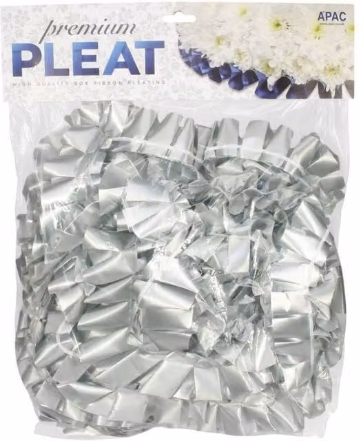 KDMD Premium Silver Pleat Ribbon, Width: 5 cm, Length: 30 m