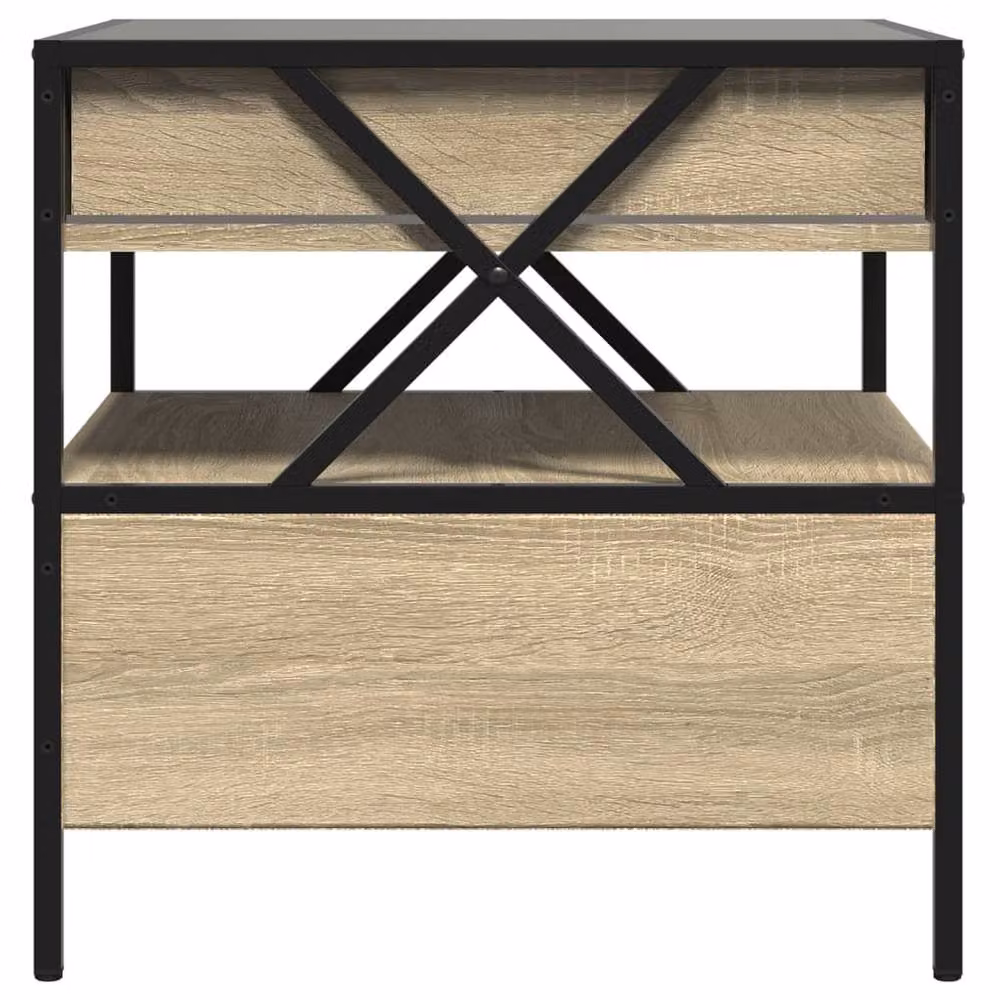 Berkfield Home Infinity LED Coffee Table in Sonoma Oak Brown, W/D/H: 50 x 50 x 51 cm – 5