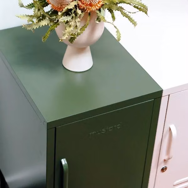 Mustard Made The Shorty Freestanding Metal Storage Cabinet in Olive Green, W/D/H: 72 x 35 x 46 cm – 3