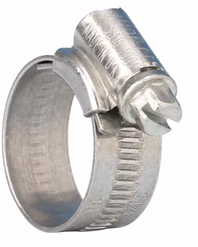 Jubilee Galvanised Steel Hose Clip Size 0, 16-22mm, Silver, Box of 10 – 1