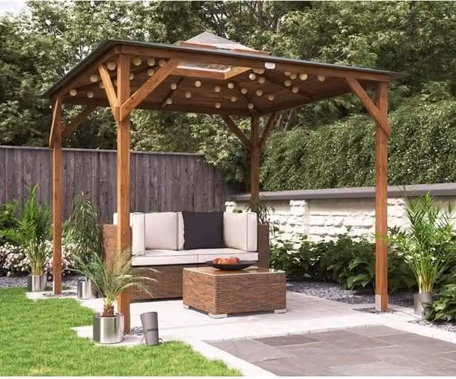 Dunster House Erin Wooden Dome Gazebo in Brown