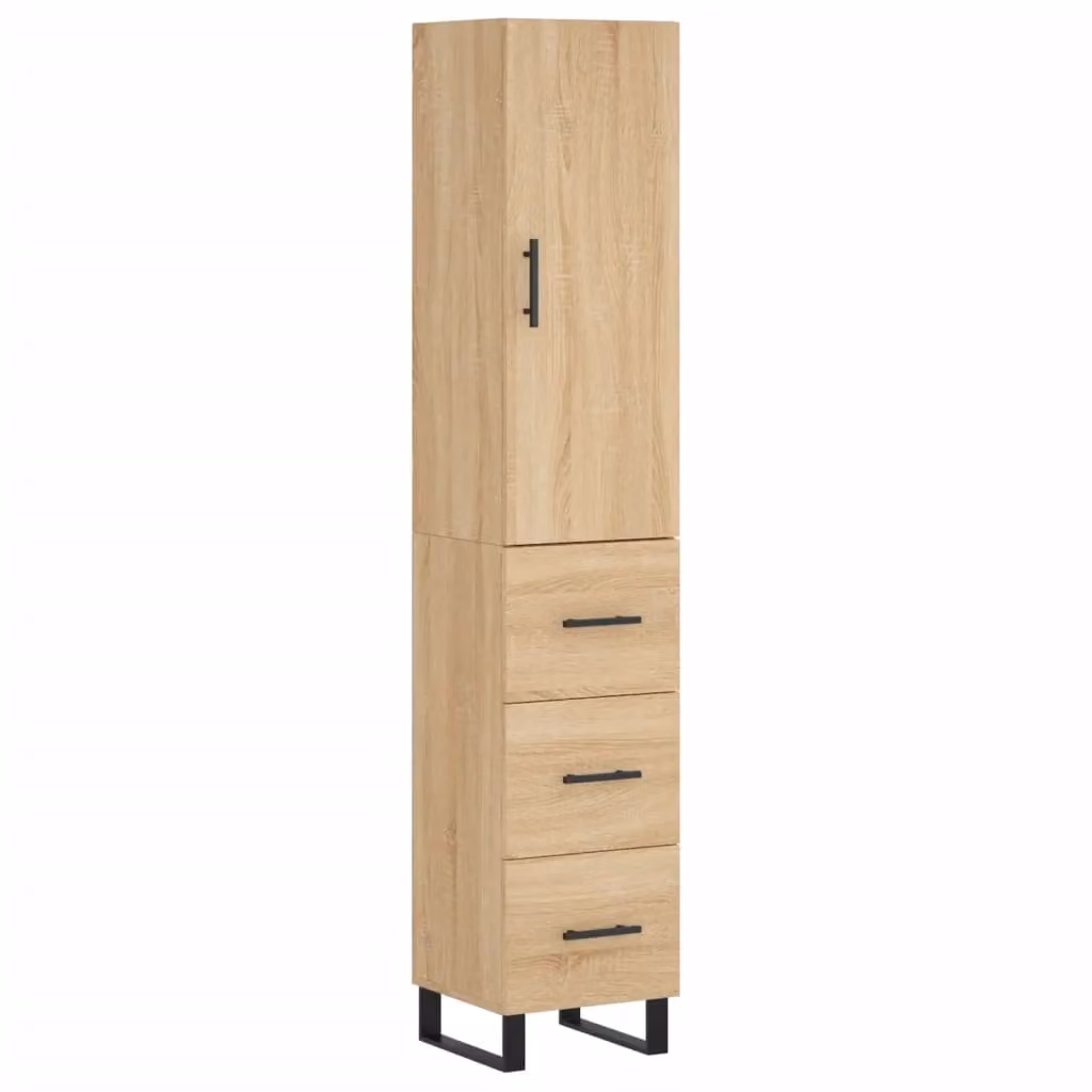 Berkfield Home Sonoma Oak Highboard in Brown, W/D/H: 34.5 x 34.0 x 180.0 cm – 2