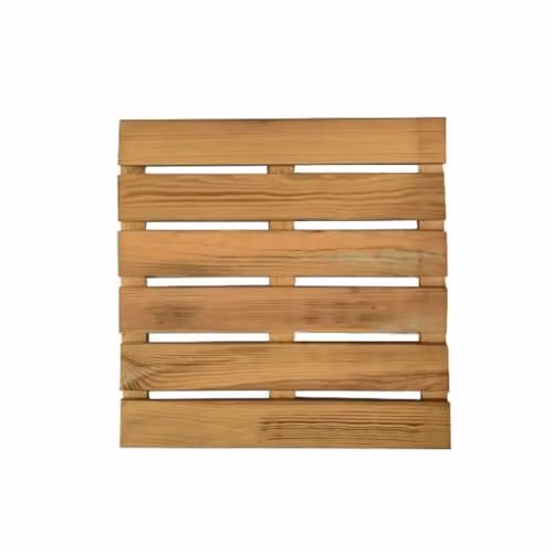 Snowdon Treated Timber Garden Deck Tiles, Brown, 10 Pack, W: 40 cm, D: 40 cm, H: 3.5 cm