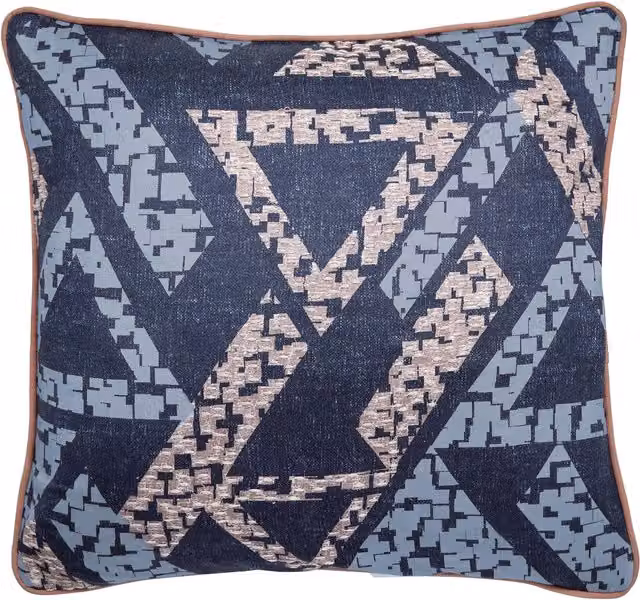 Bedeck of Belfast Sutton/Albany Cotton Cushion, Blue, W/D/H: 50 x 50 x 1 cm