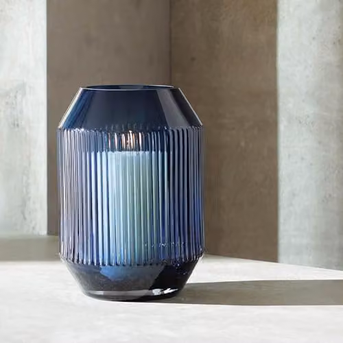 LSA International Rotunda Blue Glass Lantern and Vase, Height: 26 cm – 3