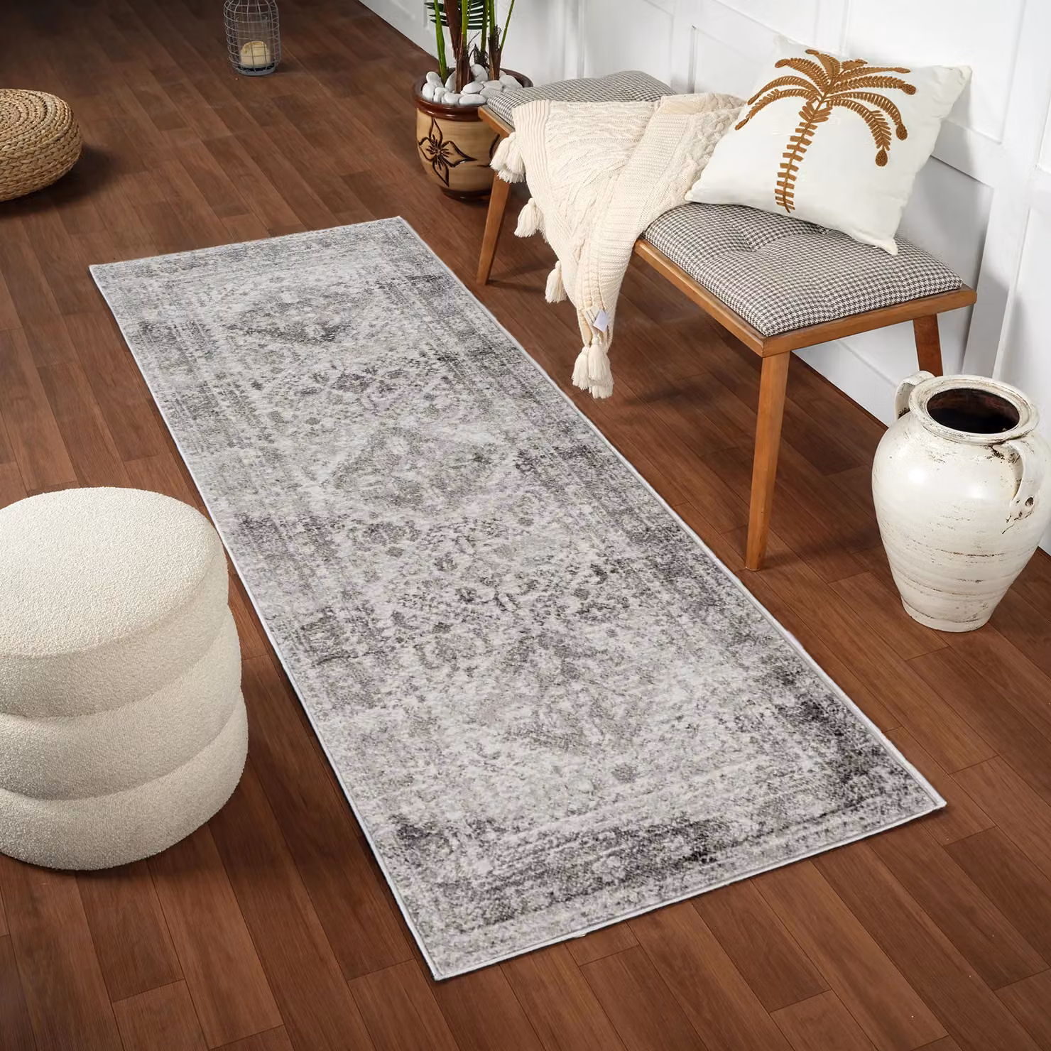 Livabliss Monte Carlo Vintage Boho Living Room Rug in Blue, Grey and White, W: 120 cm, L: 170 cm – 3