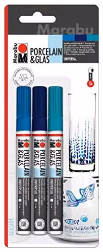 Marabu Multicolour Marker Pens with Petrol and Blue Ink
