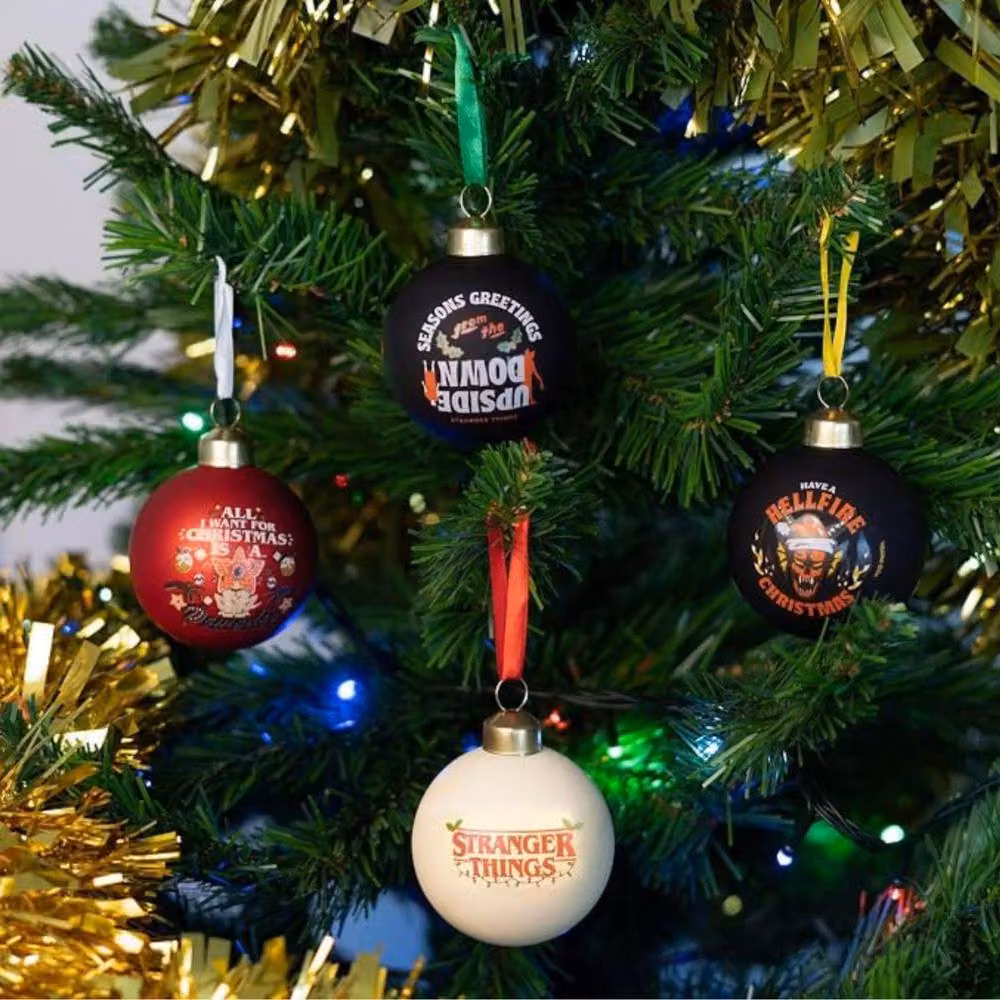 Grupo Erik Stranger Things Set of 4 Multicolour Glass Christmas Baubles – 3