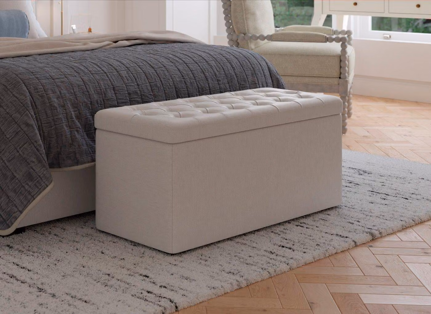 Dreams Deacon Upholstered Blanket Box in Beige