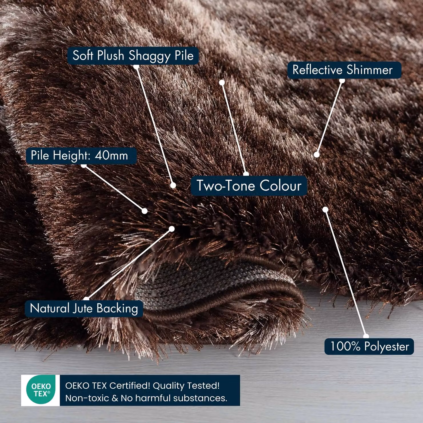 Desire Rugs Modern Abstract Shaggy Area Rug in Grey, W/D/H: 120 x 170 x 5 cm – 4