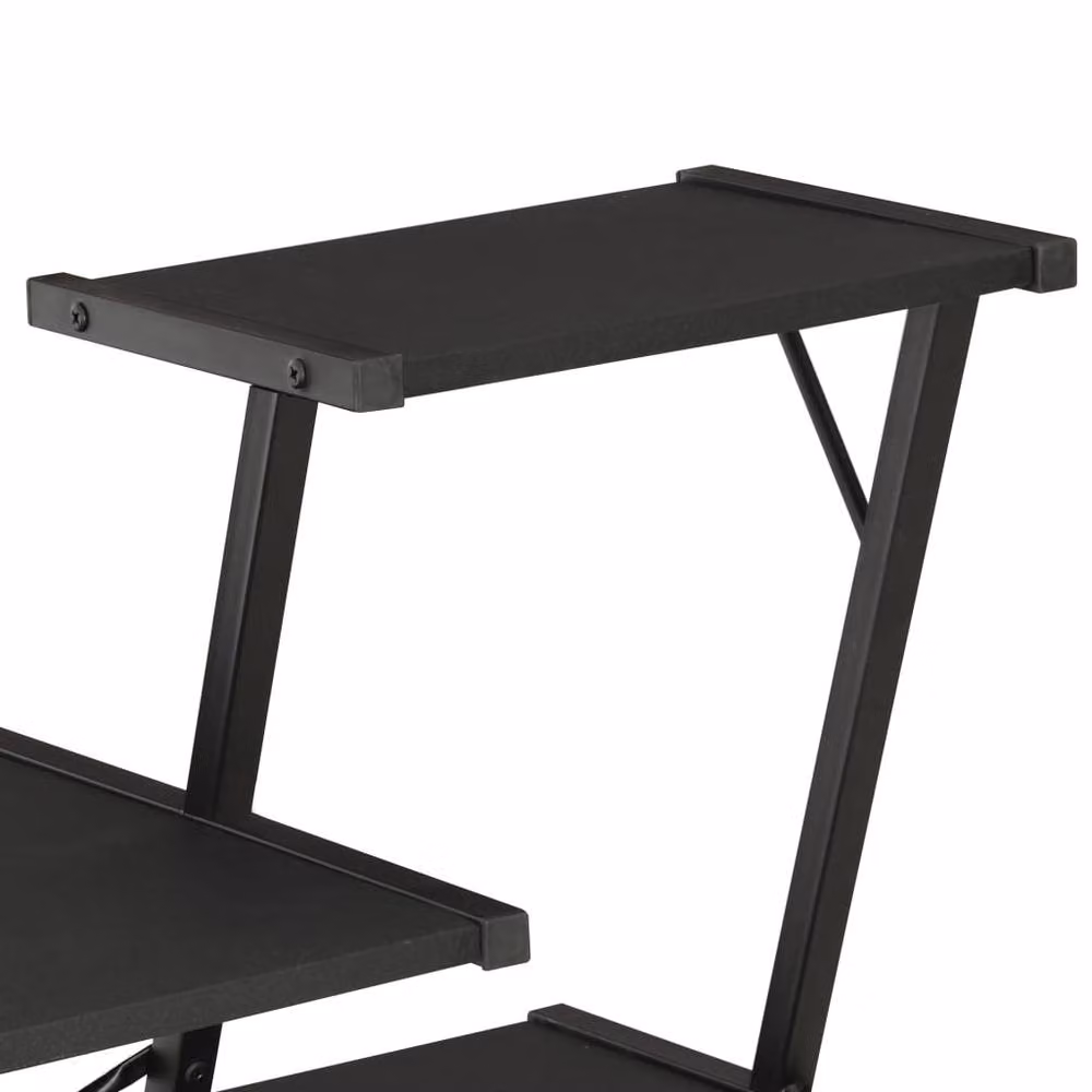 Berkfield Home Elegant Writing Desk with Shelf, Black, W/D/H: 116 x 50 x 93 cm – 3