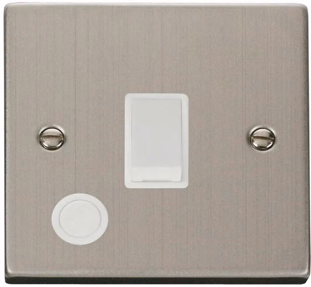 SE HOME Stainless Steel 1 Gang 20A DP Surface Switch with Flex in White and Silver