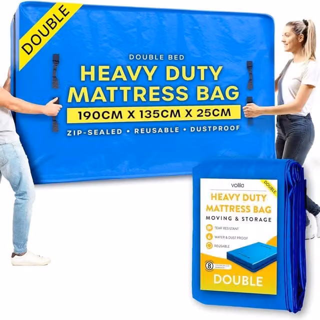 Volila Heavy Duty Waterproof Double Mattress Bag in Blue, W/D/H: 140 x 200 cm