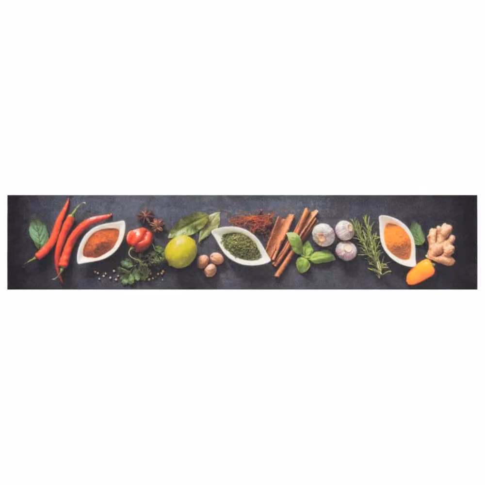 Berkfield Home Spices Washable Velvet Kitchen Rug, Multicolour, W: 60 cm, L: 300 cm – 2