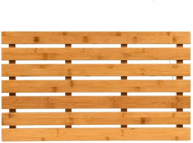 Flavora New Bamboo Duck Board Wooden Bath Mat in Brown and Beige, W: 180 cm, D: 35 cm, H: 30 cm