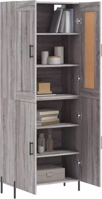 Berkfield Home Sonoma Highboard in Grey, W/D/H: 69.5 x 34 x 180 cm – 1