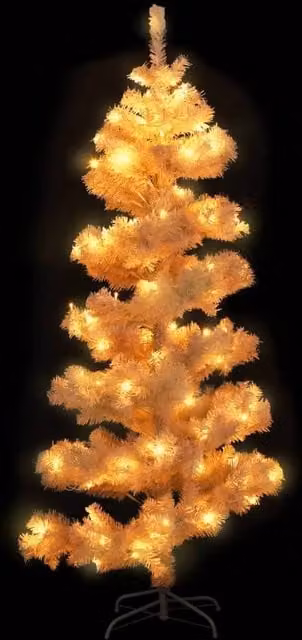 Berkfield Home Swirl Pre-lit White Christmas Tree with Stand, Height: 150 cm