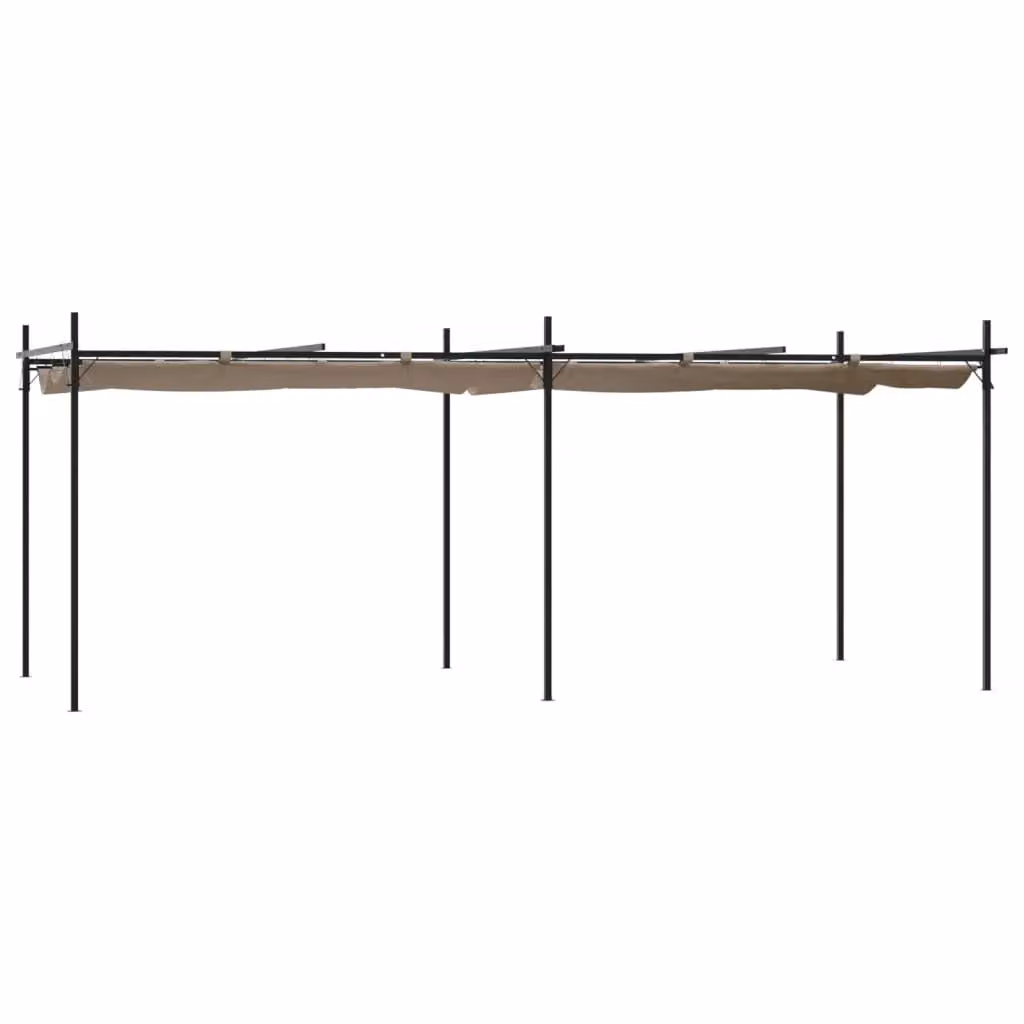 Berkfield Home Pergola with Retractable Roof in Beige, W: 589 cm, D: 292 cm, H: 230 cm – 2