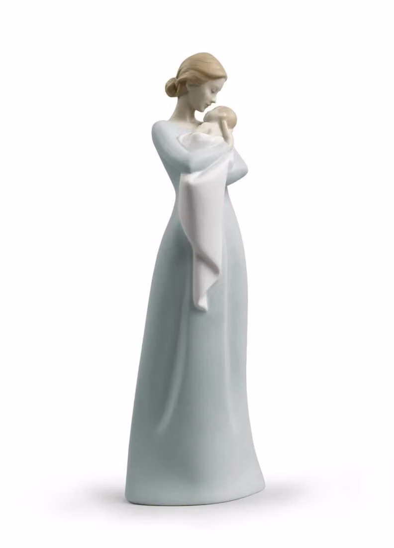 Lladró A Mothers Embrace White Porcelain Figurine