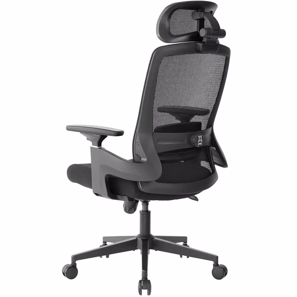 Realm of Thrones Black Ergonomic High Back Mesh Office Chair with Headrest and Armrests – 2