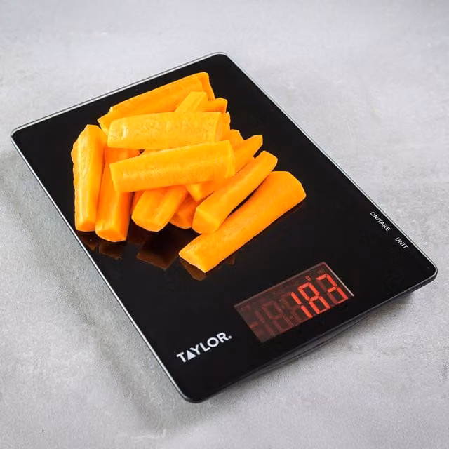 Taylor Pro Black Glass Digital Dual Kitchen Scale with Tare Function, 5kg Capacity