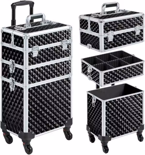 Kelvenix 3 in 1 Rolling Makeup Case in Black – 1