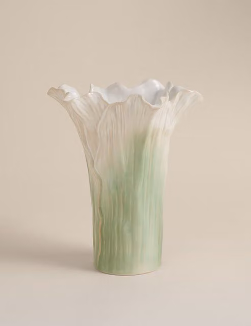 M&S Handkerchief Petal Ceramic Tabletop Vase, Multicolour
