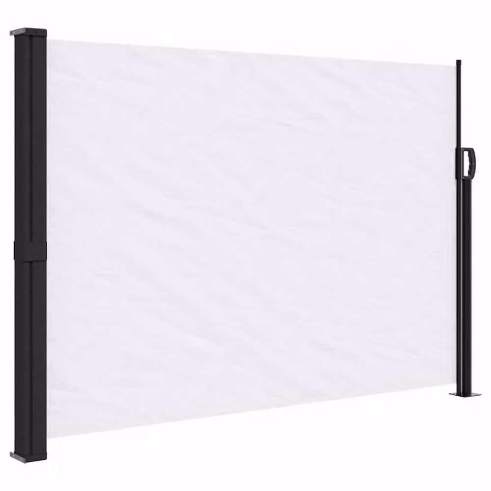 Berkfield Home White Retractable Side Awning with Manual Pull Polyester Fabric, W/H: 500 x 140 cm