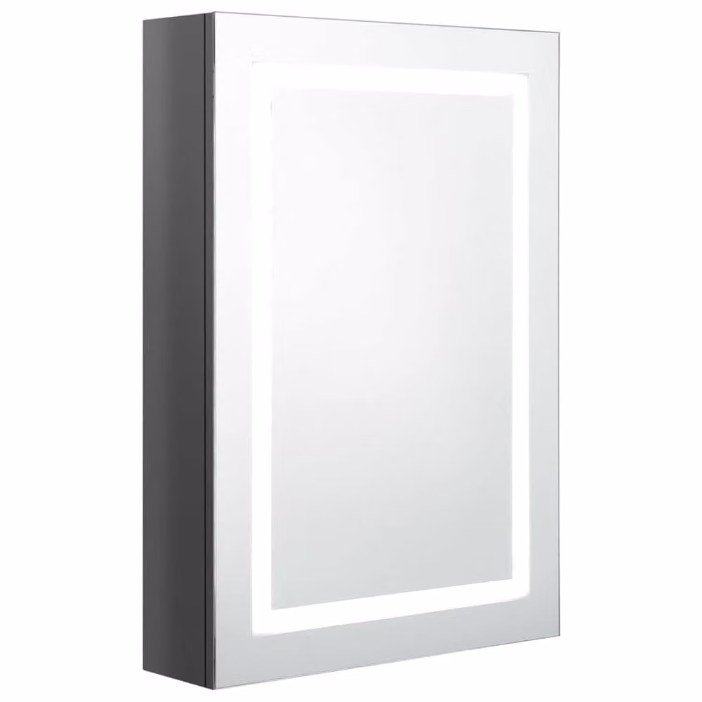 Berkfield Home LED Bathroom Mirror Cabinet in Grey, W/D/H: 50 x 13 x 70 cm – 2