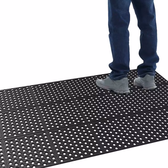 Kelvenix Large Thickened Rubber Floor Mat, Black