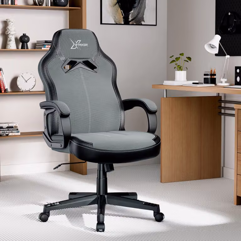 Xstriker Small Gaming Chair in Black and Grey Fabric