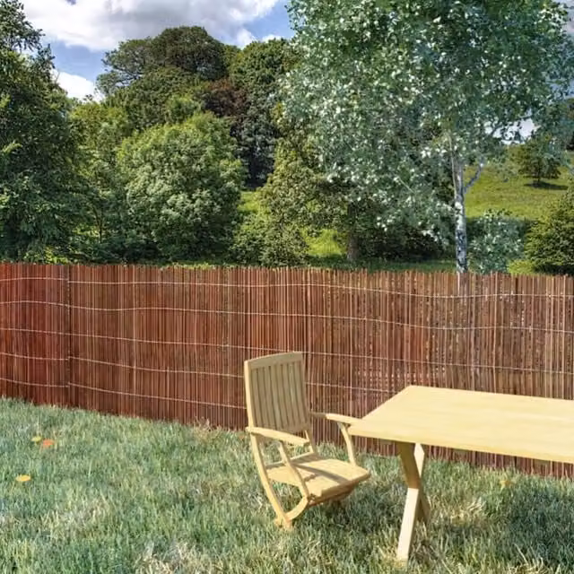 Berkfield Home Woven Willow Fence Mat in Brown, W: 300 cm, H: 100 cm