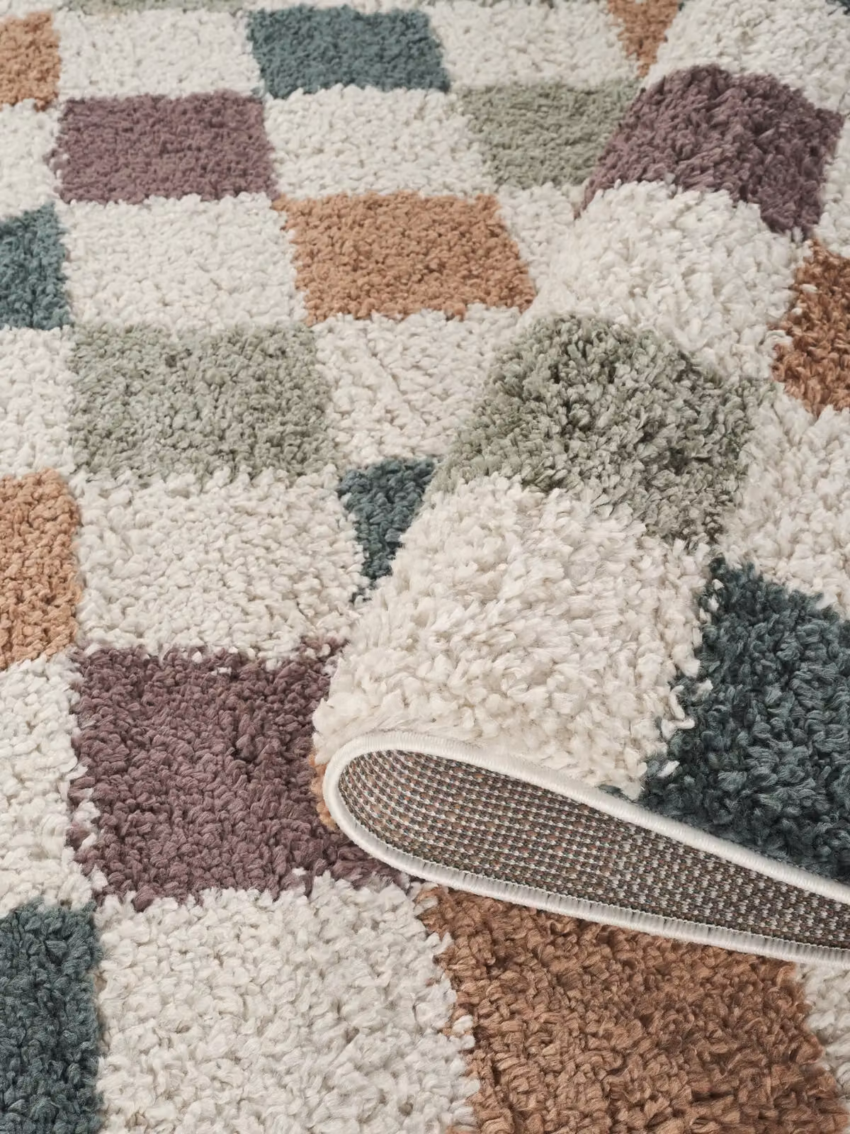 Desire Rugs Chester Modern Checked Shaggy Area Rug, Multicolour, W: 120 cm, D: 170 cm – 2