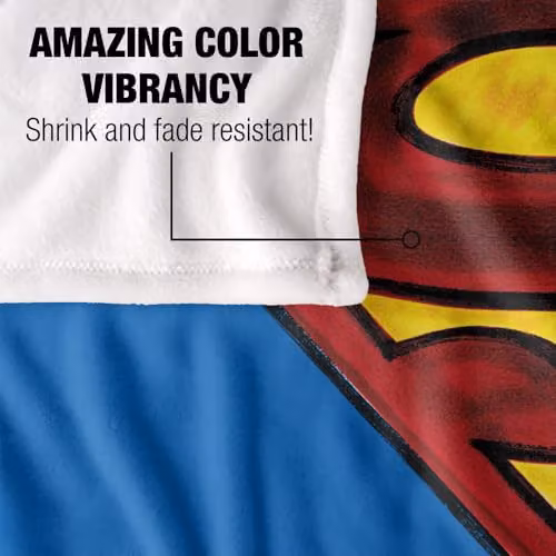 Warner Bros. Superman Charcoal Shield Super Soft Fleece Throw Blanket in Grey and Blue – 3