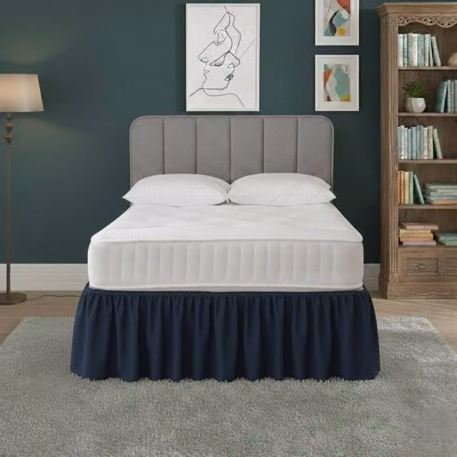 Snug City Navy Blue Polycotton Divan Bed Base Valance Sheet, Single – 1