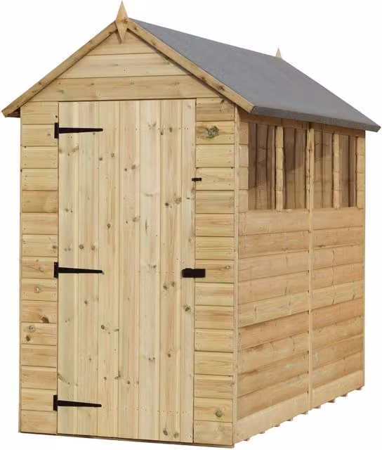 Empire Sheds Empire 8200 4x12 Apex Shed with Single Door and 6 Windows, Green