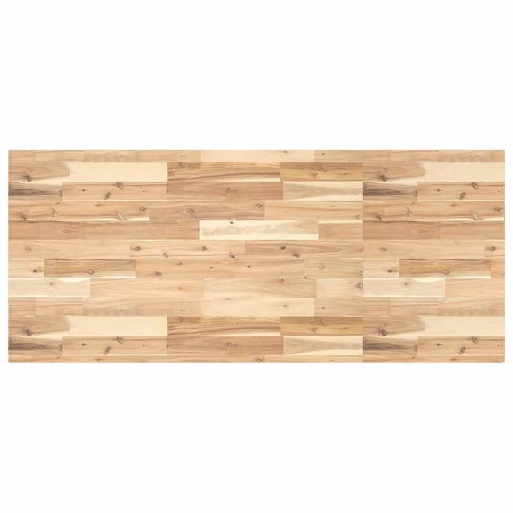 Berkfield Home Untreated Solid Wood Acacia Desk Top in Brown, W/D/H: 140 x 60 x 4 cm – 2